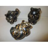 3 Danish stoneware bears by Royal Copenhagen
