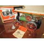 A boxed Mamod live steam traction engine with assessories and instruction booklet