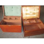 2 wood sewing boxes