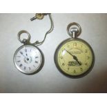 A 'Railway Timekeeper' pocket watch and an 800 grade silver eaxmple