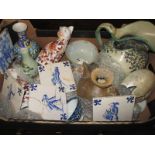 A quantity of ceramic items to include Asian examples
