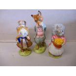 3 Beswick Beatrix Potter figures with gold back stamps