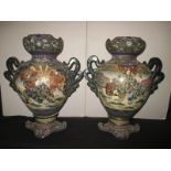 A pair of early 20th century Japanese vases