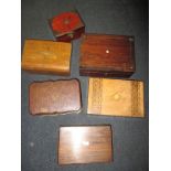 A quantity of vintage wooden work and jewellery boxes