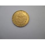An 1875 Belgian gold 20 franc piece