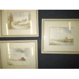 3 framed water colours of Norfolk scenes, signed l/l