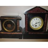 2 antique marble cased clocks