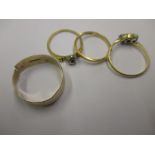 4 mixed carat gold rings, aprox weight 7.5g