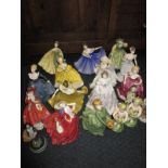 A quantity of Coalport and Doulton figures and others