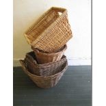A wicker log basket and 3 others