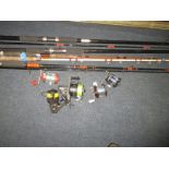 A quantity of sea fishing rods and reels