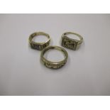 3 gents 9ct gold rings, approx weight 14.5g