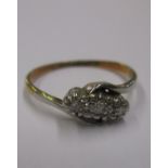 An antique 18ct gold and platinum diamond ring