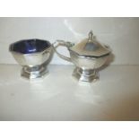 A art deco sterling silver 2 piece cruet set