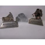 Three vintage pub advertising menu holders