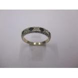 A 9ct gold diamond and sapphire band ring