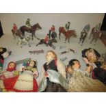 A quantity of Britain’s lead Hunting & Horse racing figures and miniature dolls