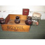 A quantity vintage Bovril & Oxo items