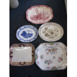 A quantity of 19th Century and later meat platters