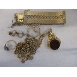 A quantity of yellow metal jewellery items