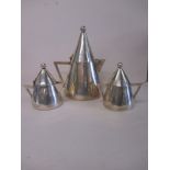 A Dresser style plated 3 piece teaset