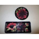 Two Moorcroft pin trays in the Anemone pattern