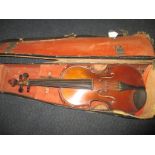 A late 19th, early 20th century violin in case