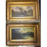 Two 19th century gilt framed landscape oil paintings