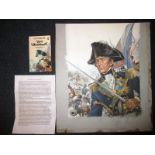 The original art work by Kenneth Wynn for Penguin Books Lord Hornblower by C S Forester, with letter