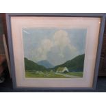 A vintage framed print of Paul Henry's Blue Lake Connemra