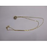 A 9ct gold necklace with diamond set pendant