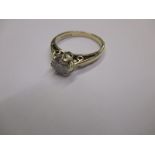 A 9ct gold solitaire diamond ring