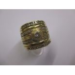 A large 18ct gold and diamond ring approximate total weight 13g