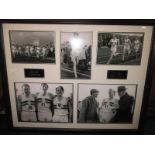 A large framed montage of Roger Banister pictures, signed and with certificate