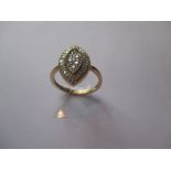 A 9ct gold and diamond cluster ring