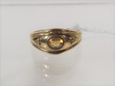 A 9ct Gold Ring With Citrine