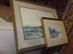 Two Framed Prints Including One Hand Signed By Mar