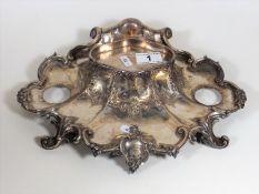 A Large 19thC. Silver Inkwell A/F 920g