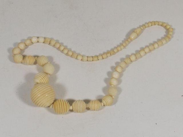 A 19thC. Carved Ivory Necklace