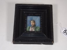 A Black Framed Antique Watercolour Miniature