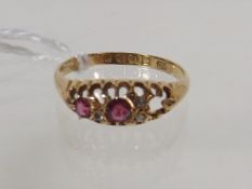 An 18ct Gold Ruby & Diamond Ring A/F