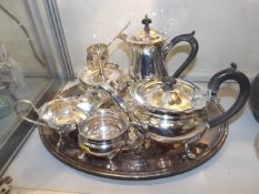 A Silver Plated Tea Service & Other Items