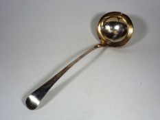 An 18thC. George III William Hall Silver Soup Ladl