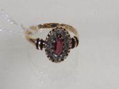 An Early 20thC. 9ct Gold Ring With Pink & White St