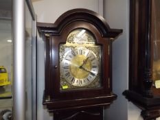 A Modern Mahogany Longcase Clock With Mahogany Cas