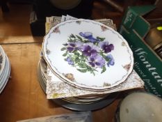 A Royal Worcester Pansy Plate & Other Decorative P