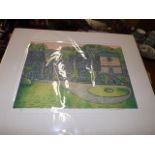 A Signed Unframed Print Twinned With Earlier Frame