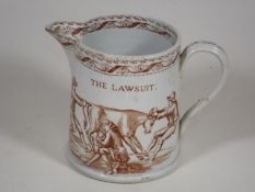 A 19thC. Staffordshire Jug Titled The Lawsuit