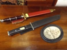 Two Reproduction Daggers & A Reproduction Framed S