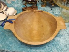 A Carved Wooden Mixing Bowl